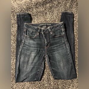 Dark wash high rise jeggings